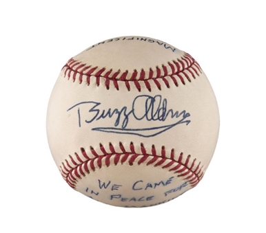 Buzz Aldrin Single Signed Baseball with Many Inscriptions (JSA)
